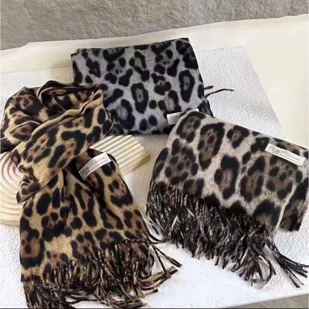 Woven Scarf Blanket - Szal Leopard 190*70CM Zimowy Ciepły Szal