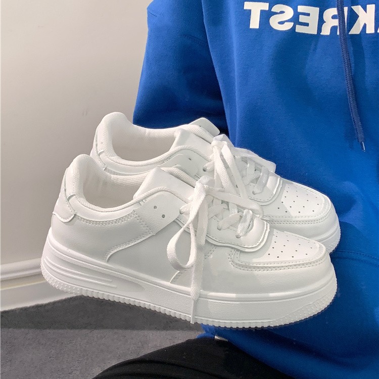 Vans Shoes Old Skool - Damskie białe sneakersy na platformie, lekkie