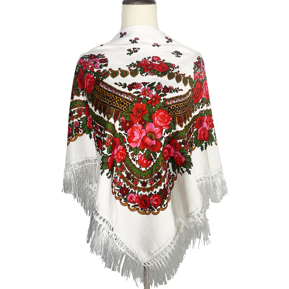Bandana Cotton - 120*120cm Retro Kwadratowe Bandany z Kwiatowym