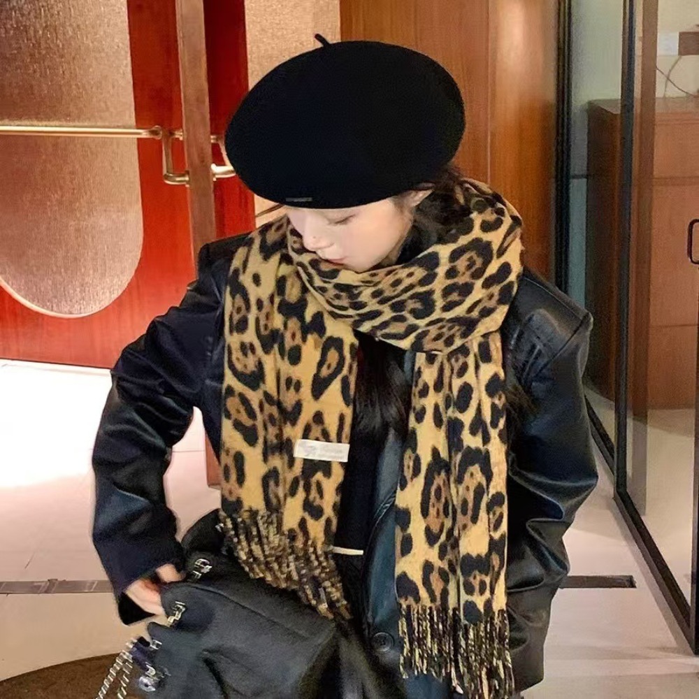 Szal Leopard 190*70CM Zimowy C – Woven Scarf Blanket recenzja i cena
