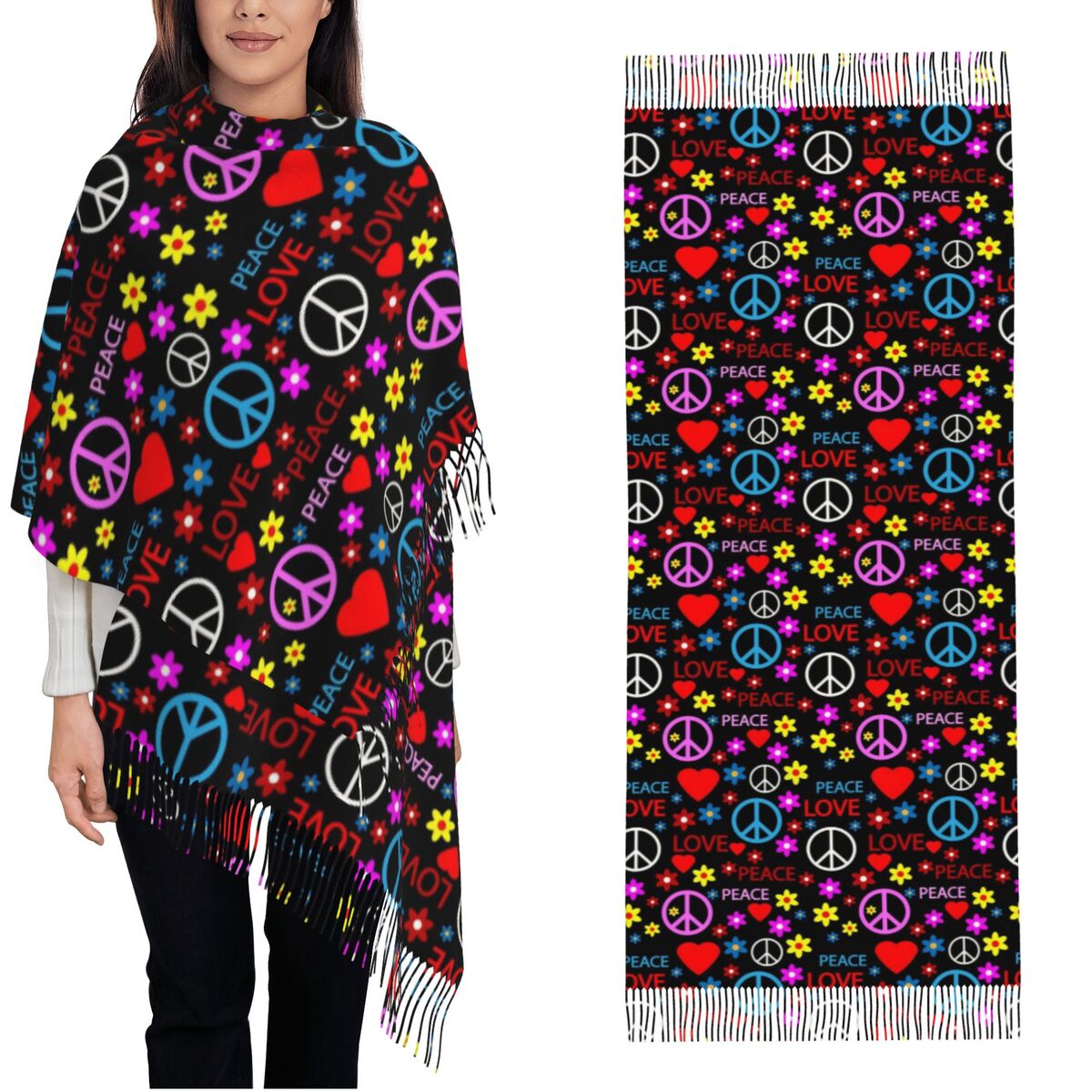 Szal damski z wzorem pokojowej – Pashmina Wrap Large recenzja i cena