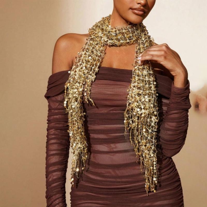 Y3NE zdobione cekinami szal śl – Stole Wedding Shawl recenzja i cena